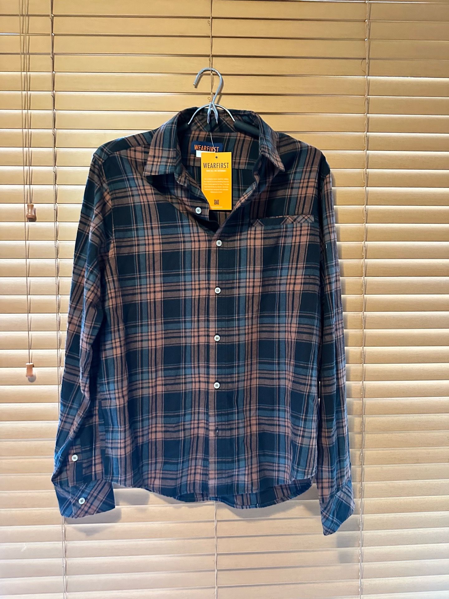 Wear first Men’s Mini Plaid Long Sleeve