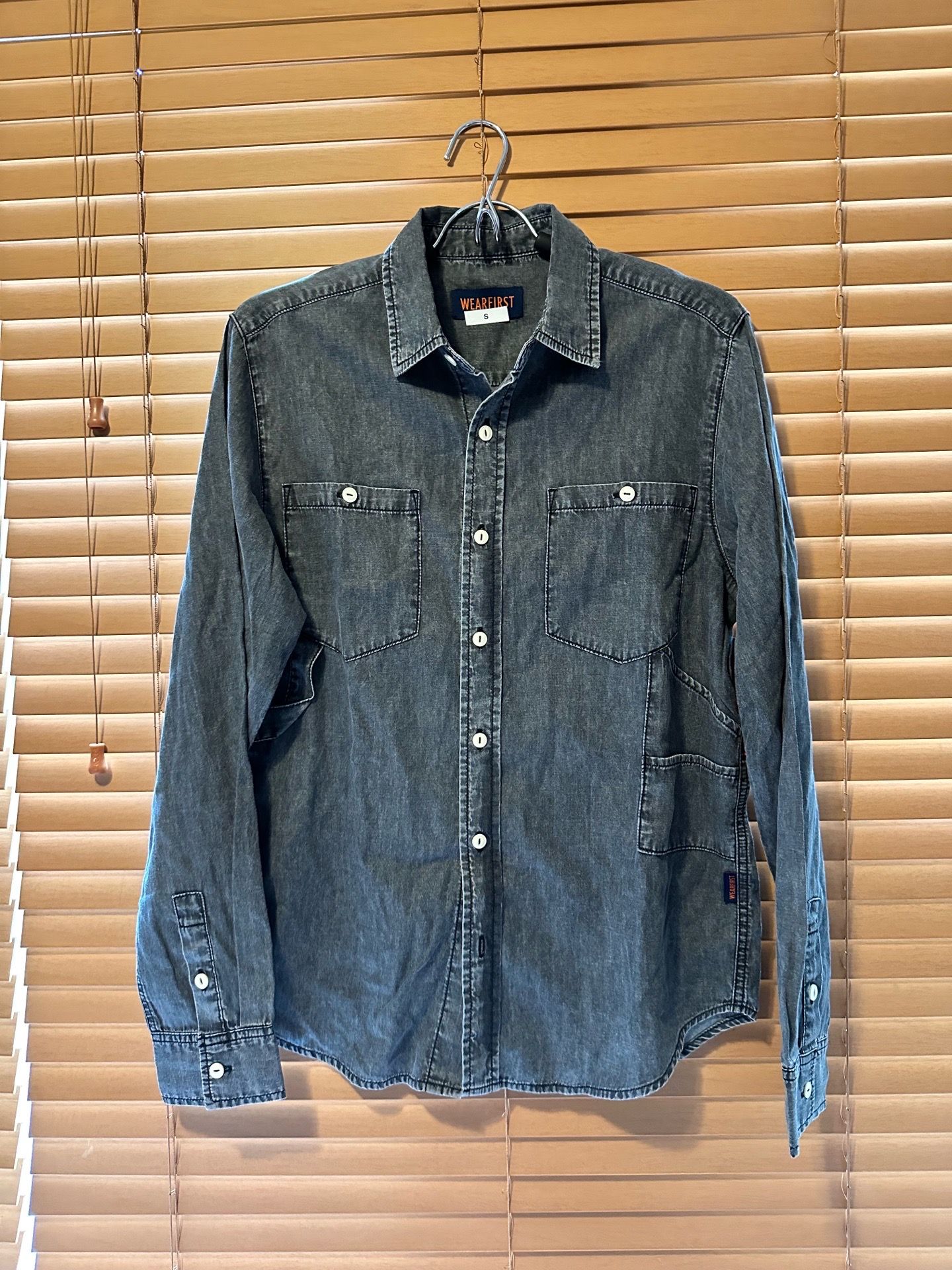 Wear first Shirt Mens Medium Blue Denim Button