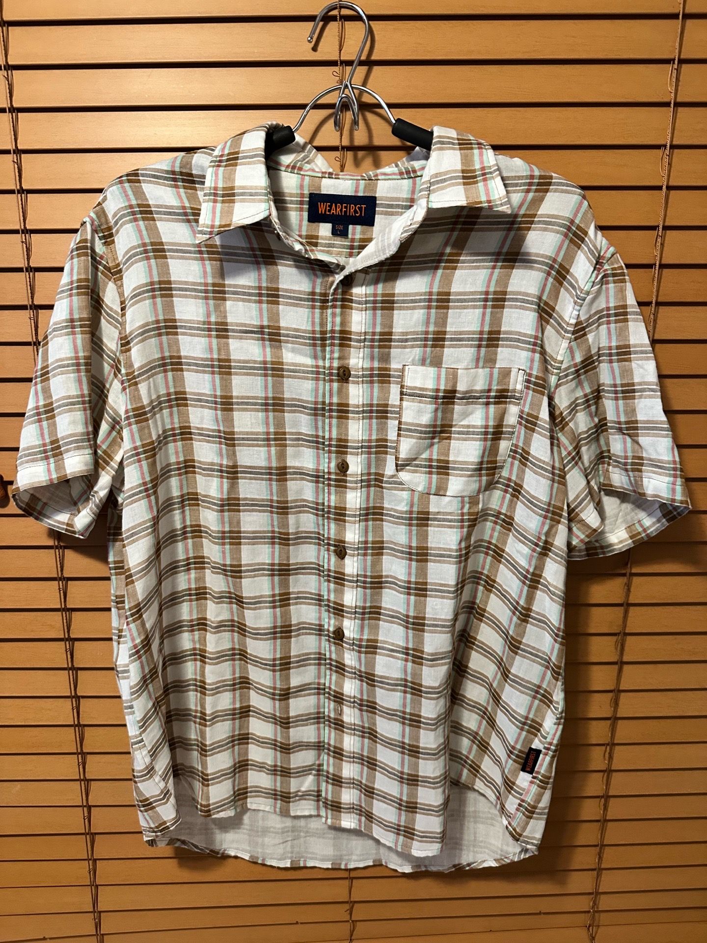 Wear first Men's Cream and brown Shirt