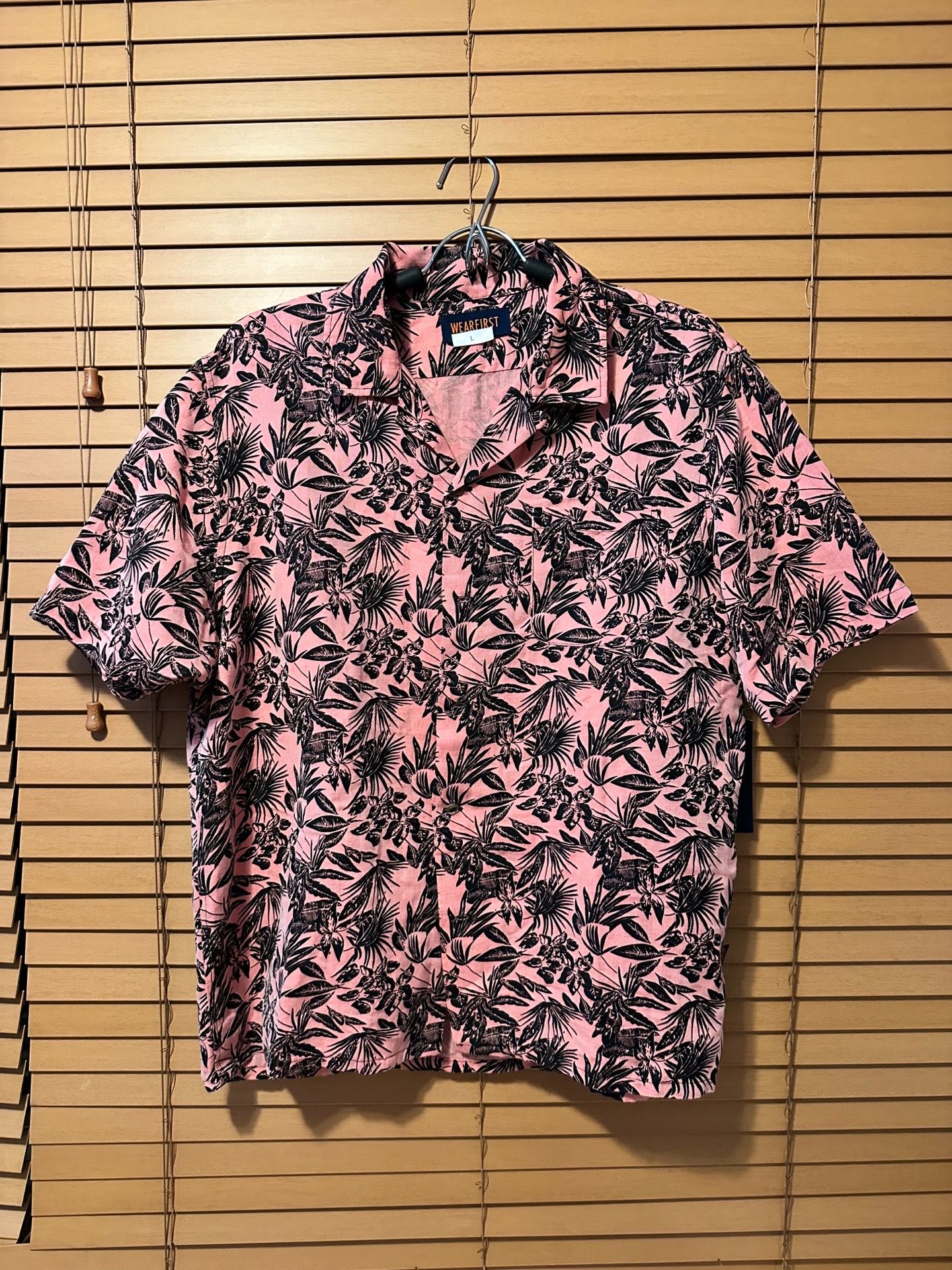 Wear First MEN'S PRINTED SHORT-SLEEVED LINEN SHIRT