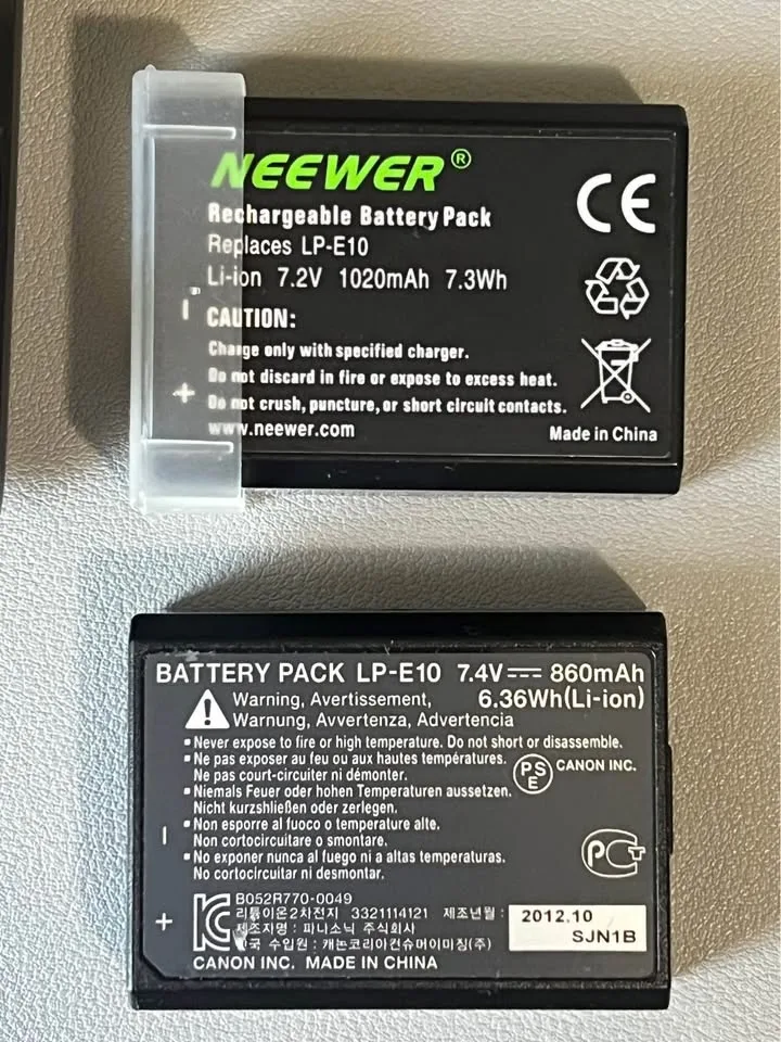 Canon LP-E10 Battery Lot – OEM Charger + 2 Batteries image indicator(2)