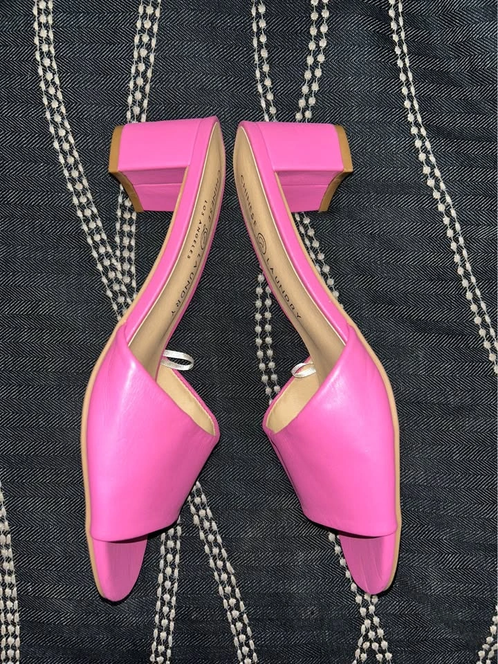 Chinese Laundry Hot Pink Slide Sandals w 2” Block Heels- 7.5 - photo 2