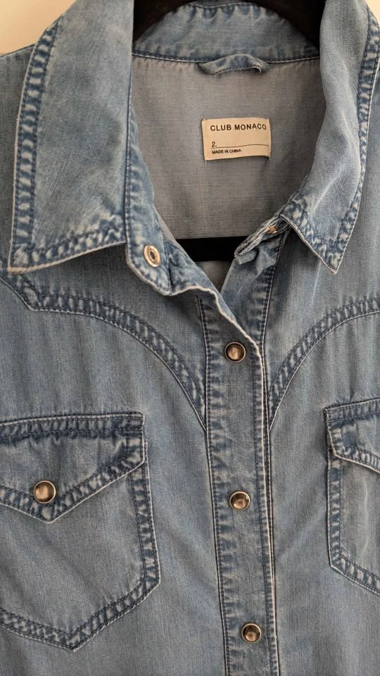 Club Monaco Denim Shirt Dress - size 2 - photo 3