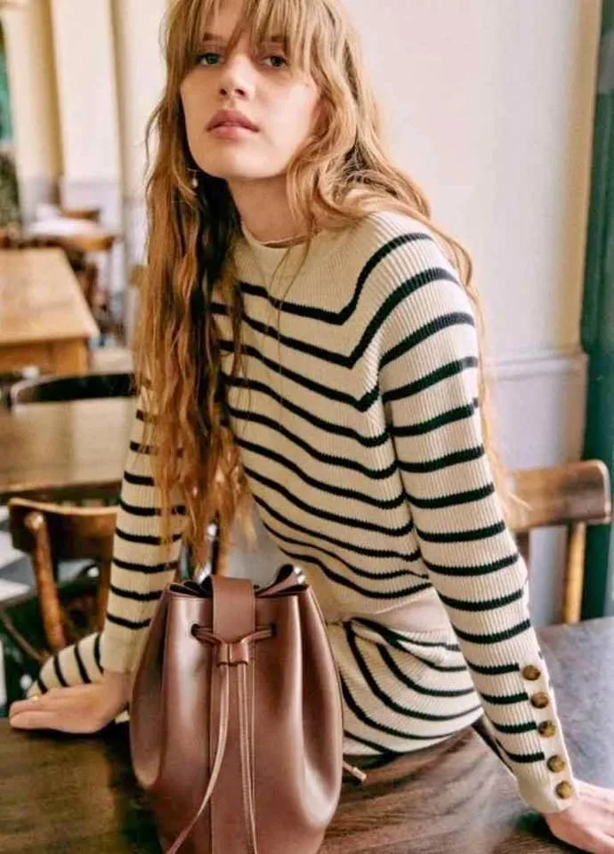 NWOT Sézane Sami Jumper Navy Stripes - Small