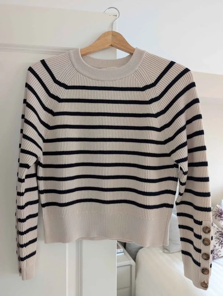 NWOT Sézane Sami Jumper Navy Stripes - Small - photo 2