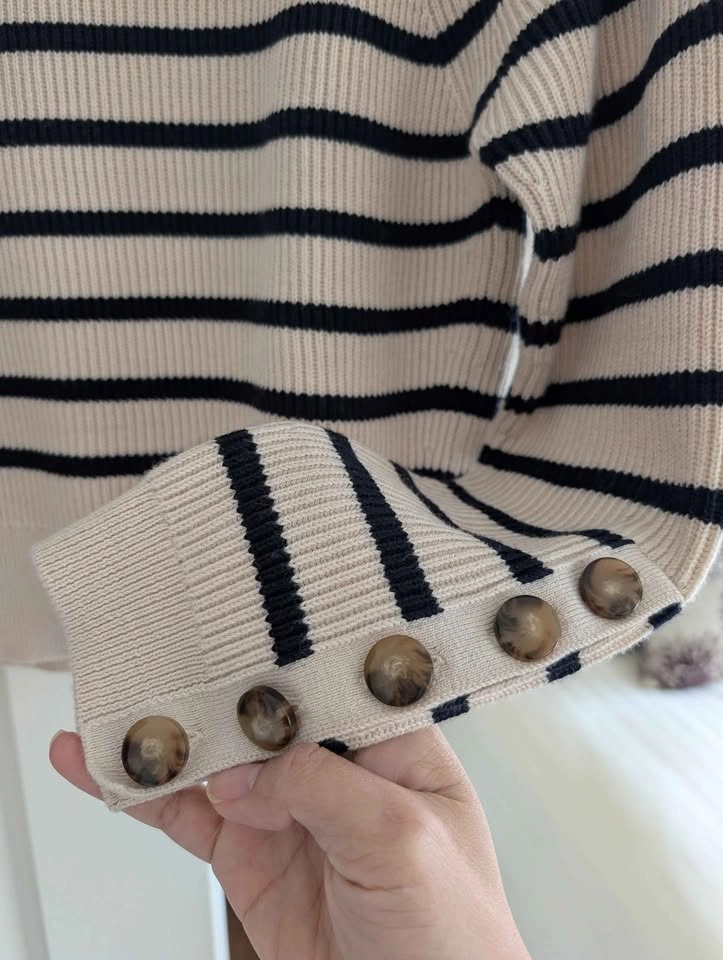 NWOT Sézane Sami Jumper Navy Stripes - Small - photo 4