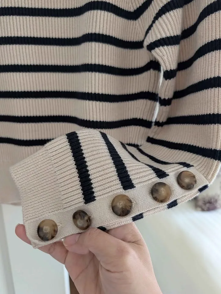 NWOT Sézane Sami Jumper Navy Stripes - Small - photo 4