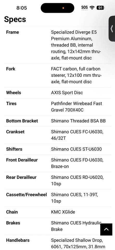 2026 Specialized Diverge E5 52cm Gravel Bike - photo 5