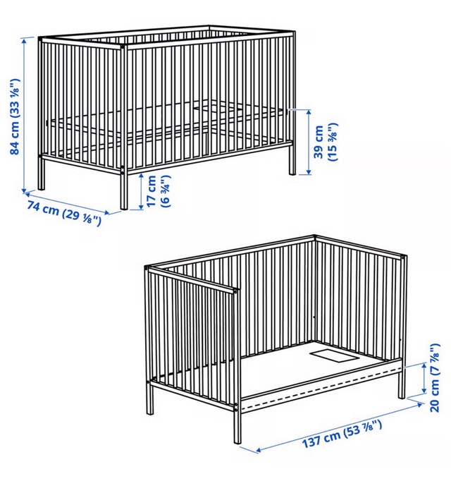 IKEA SNIGLAR Crib & Matching Change Table - photo 3