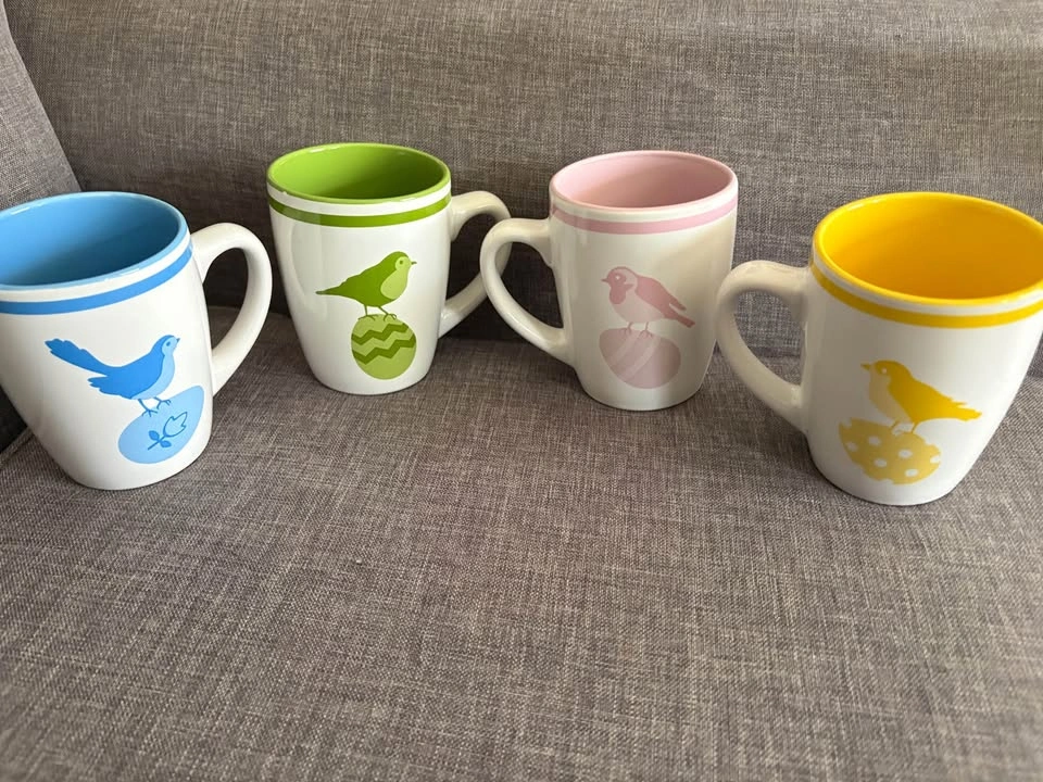Set of 4 PC Brand Easter Bird and Egg Mugs - photo 2