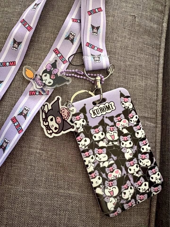 Sanrio Kuromi Lanyard/ ID Holder Keychain