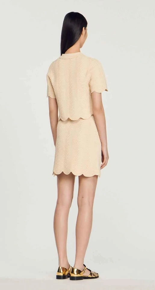 NWT Sandro Short Knitted Scallop Skirt - Sz US4 - photo 3