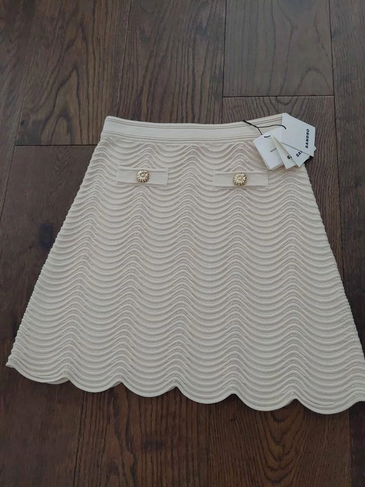 NWT Sandro Short Knitted Scallop Skirt - Sz US4 - photo 5