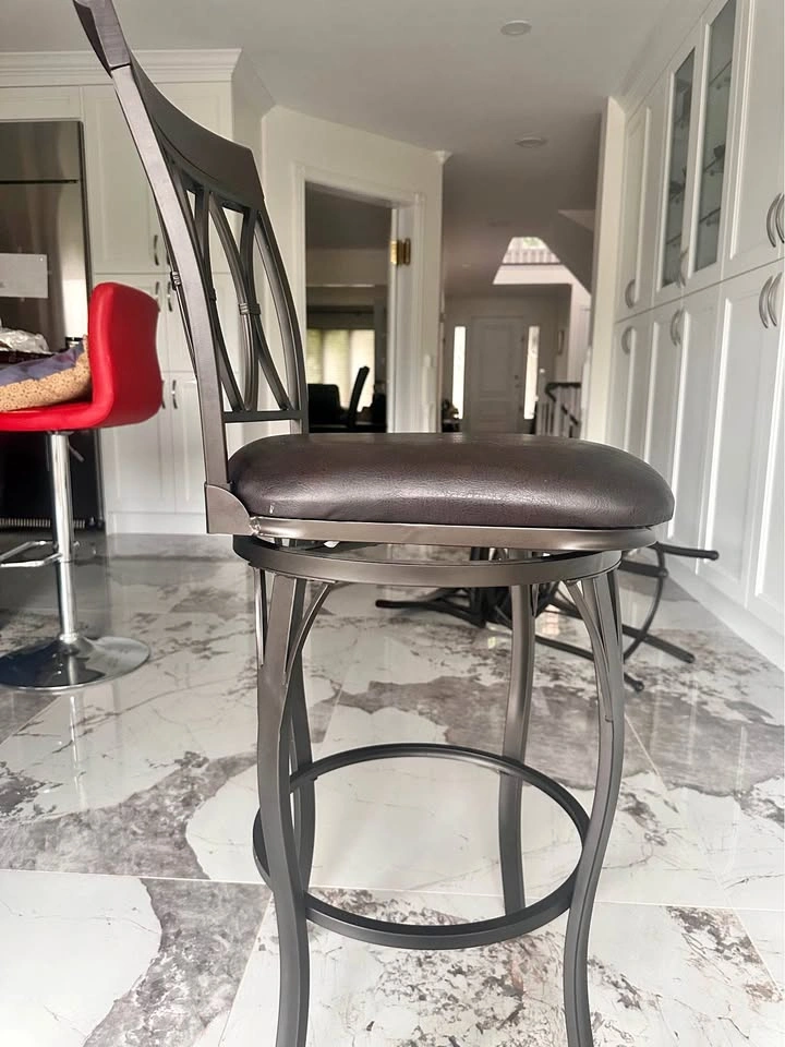 One Swivel Bar Stool / Counter Chair – Bronze Metal Frame - photo 2