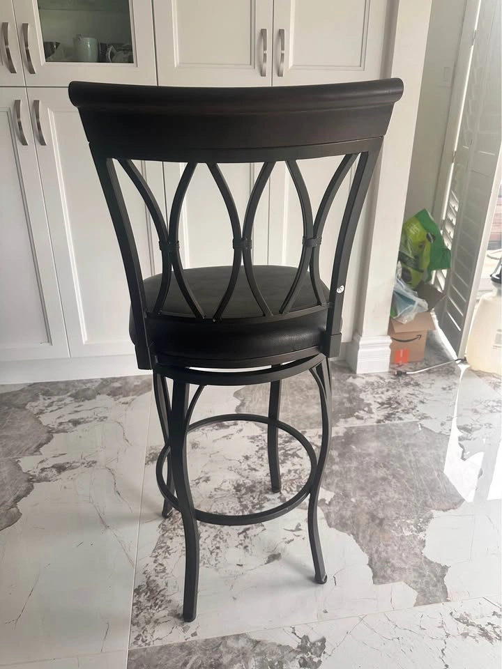One Swivel Bar Stool / Counter Chair – Bronze Metal Frame - photo 3