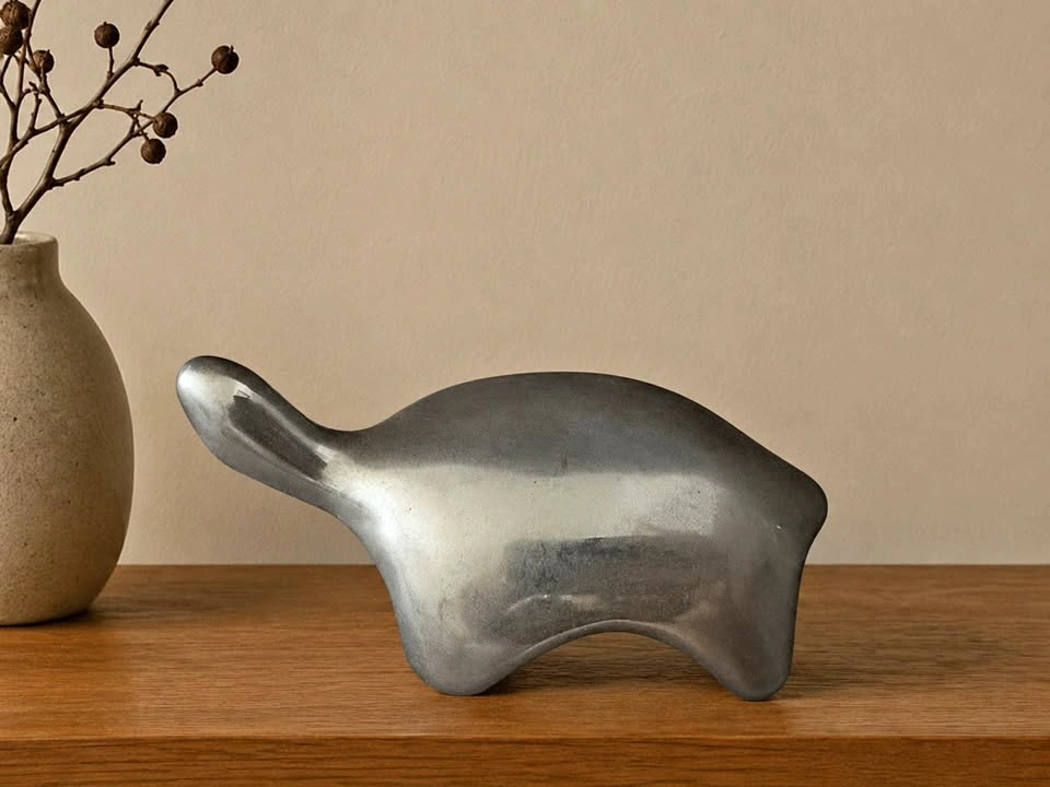 Hoselton Canada polished cast aluminum turtle