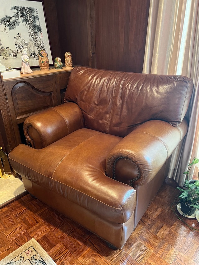Genuine Leather Sofa and Armchair Set - photo 2