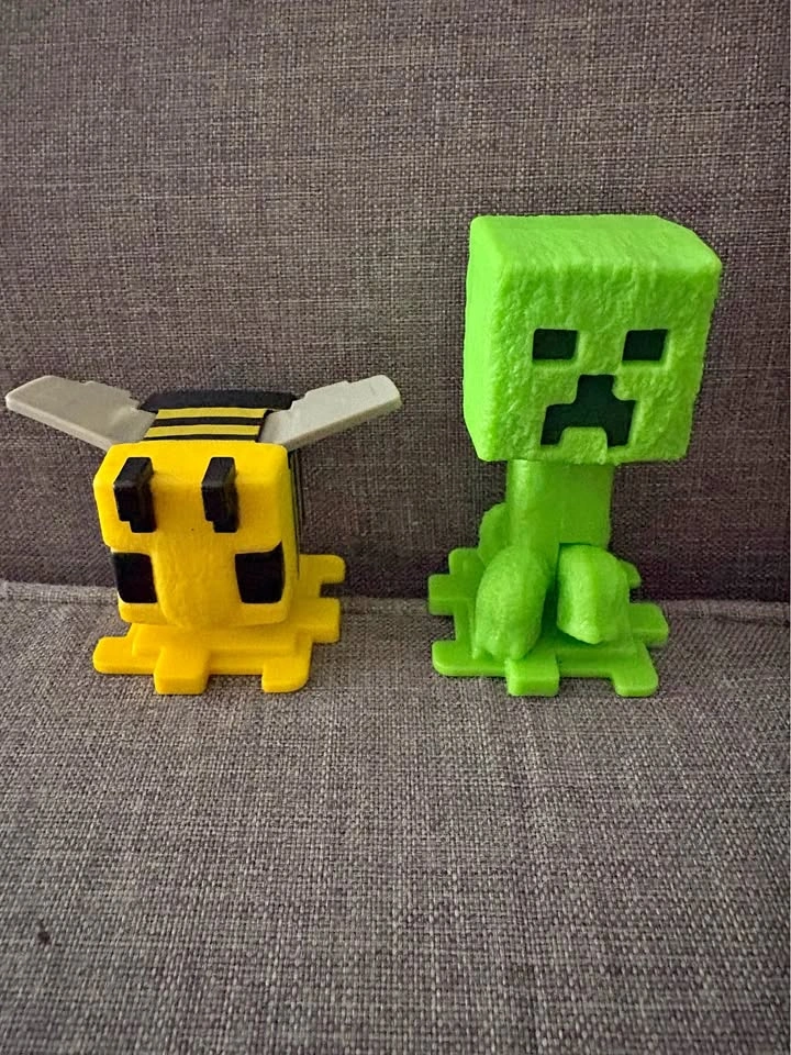 Minecraft Bee and Creeper Figures