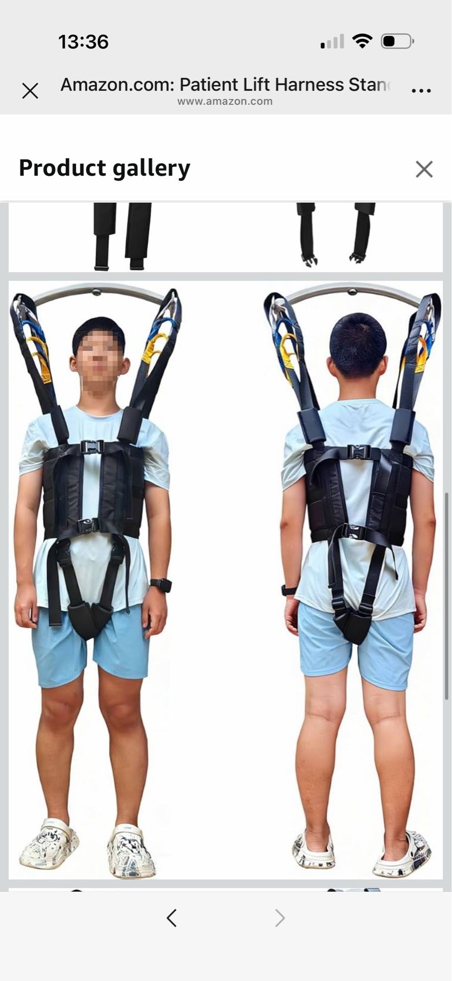 Patient Lift Harness Standing Walking Sling Gait Belt - photo 2