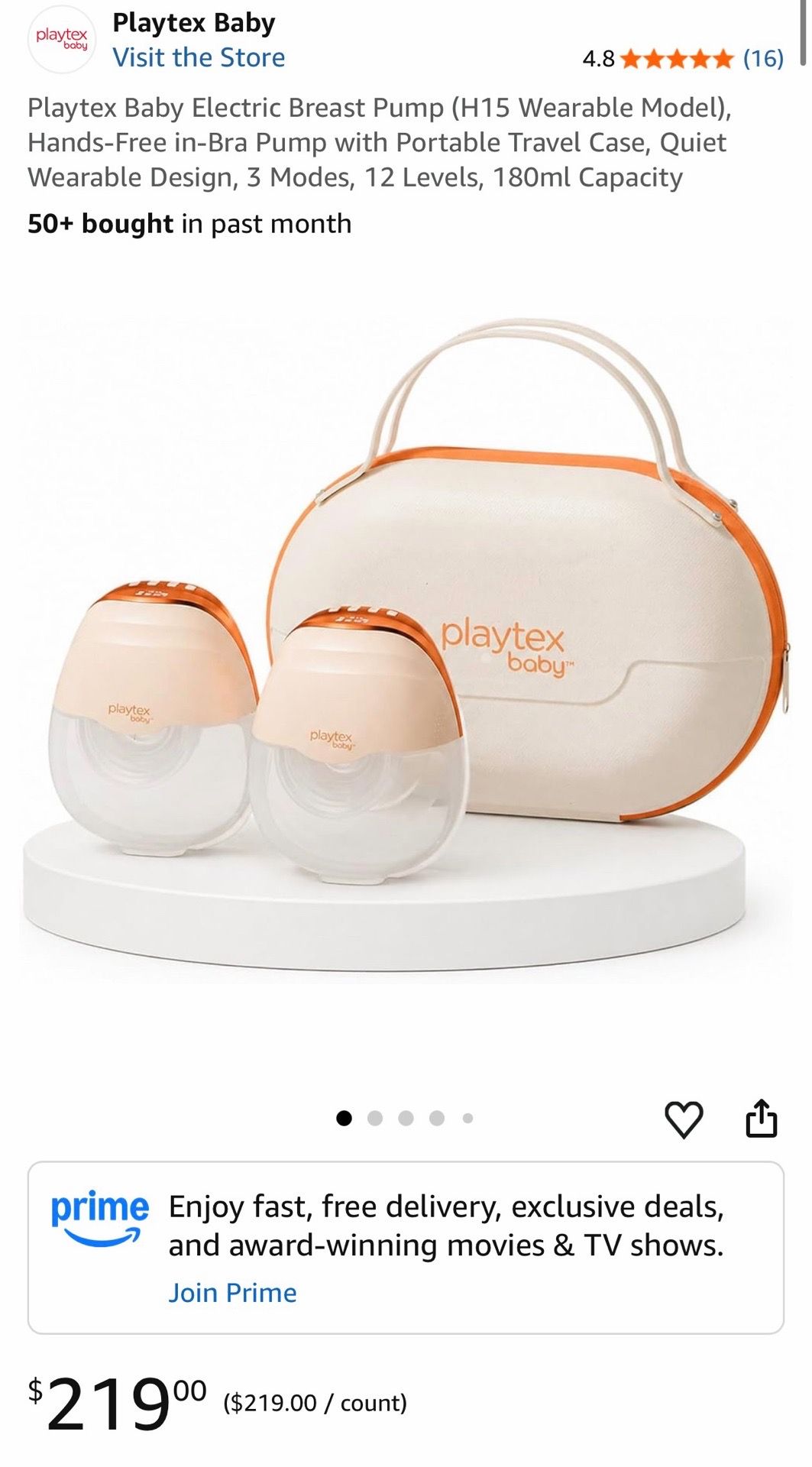 Playtex Baby Electric Breast Pump (H15 Wearable Model)