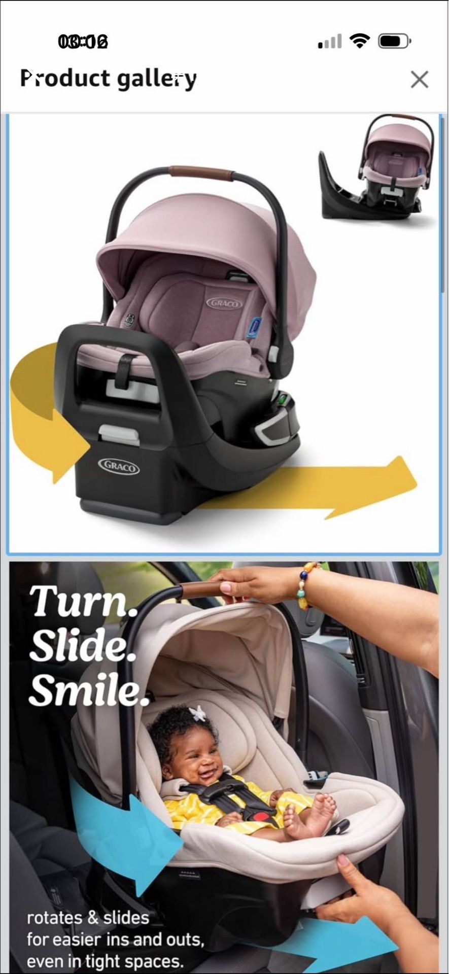 Graco SnugRide Turn & Slide Infant Car Seat