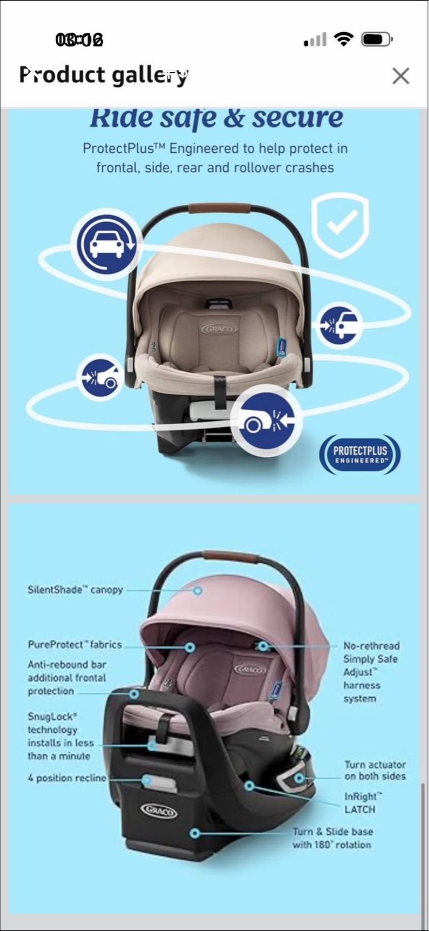 Graco SnugRide Turn & Slide Infant Car Seat - photo 2