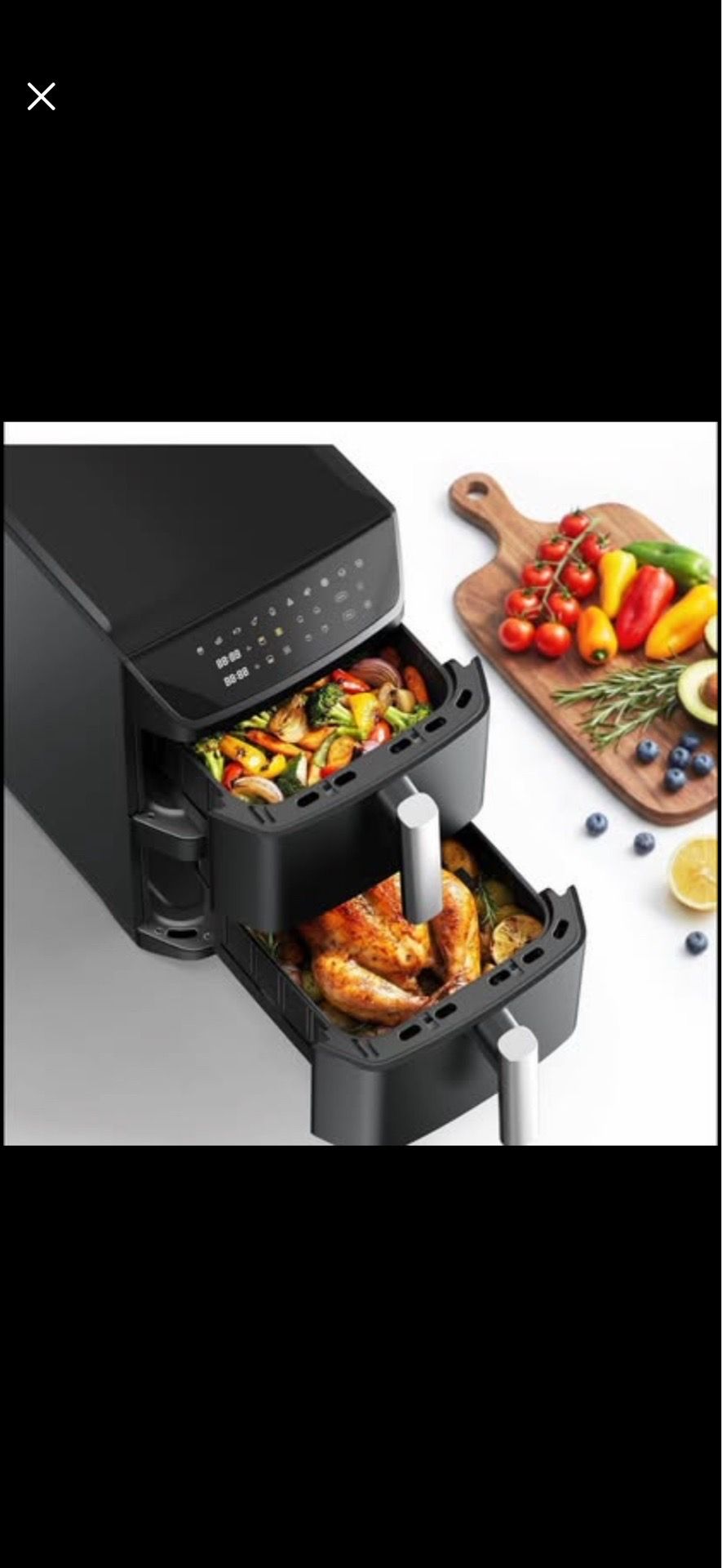 Dual Basket Air Fryer 12.6QT Family-Size 10-in-1
