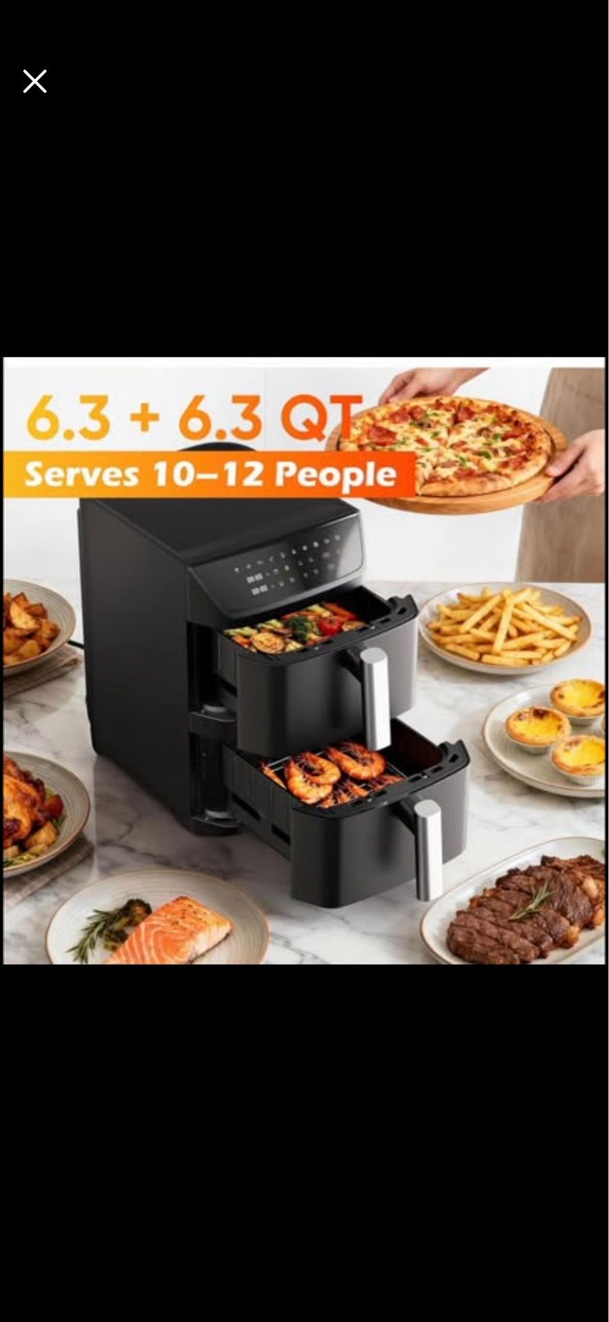 Dual Basket Air Fryer 12.6QT Family-Size 10-in-1 - photo 3