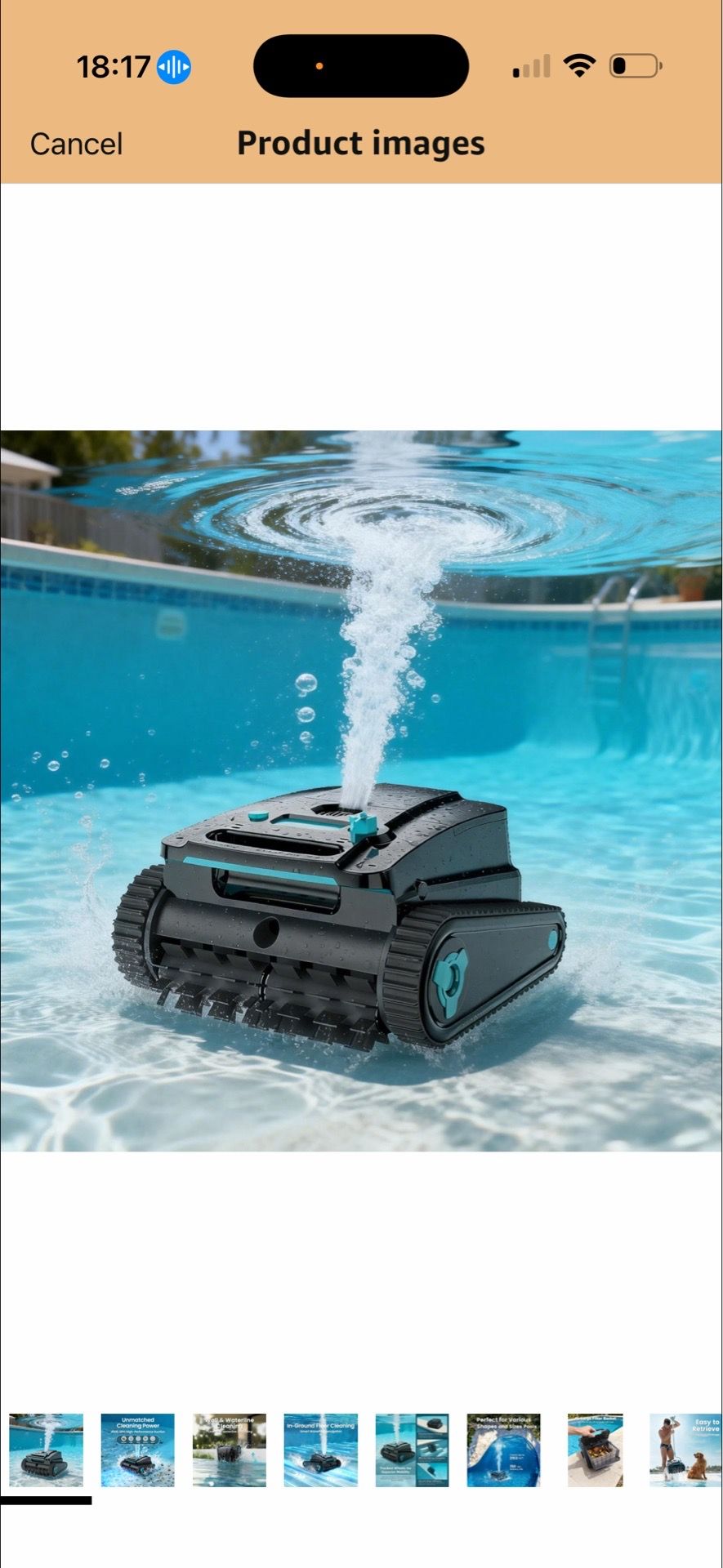 Robotic Pool Cleaner, Cordless Vacuum for In-Ground Pools