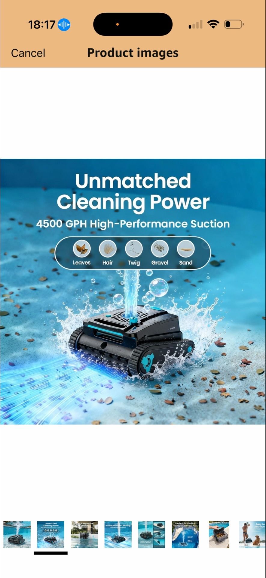 Robotic Pool Cleaner, Cordless Vacuum for In-Ground Pools - photo 2