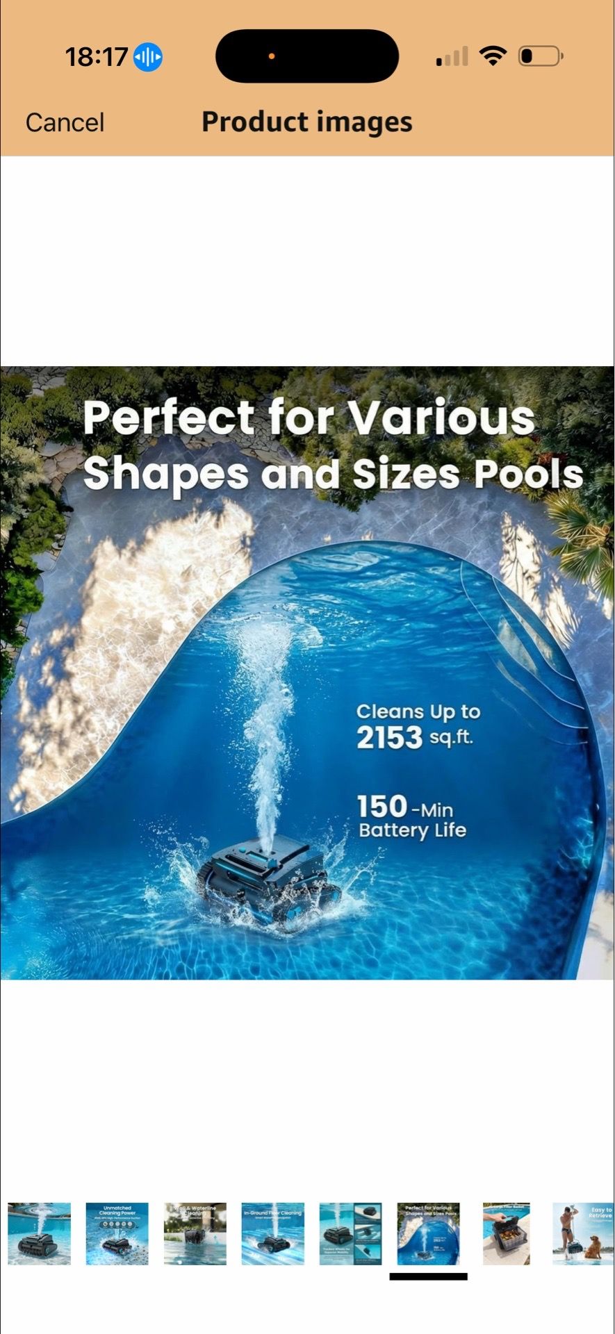 Robotic Pool Cleaner, Cordless Vacuum for In-Ground Pools - photo 4