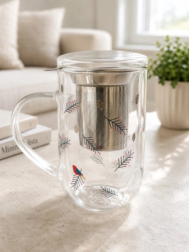 Glass David’s Tea Cardinal /Winter Cardinal Nordic Mug- Retired