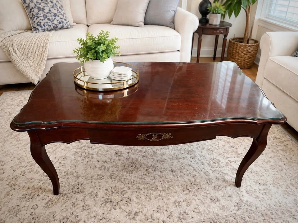 Vintage coffee table, Queen Anne style/ French provincial