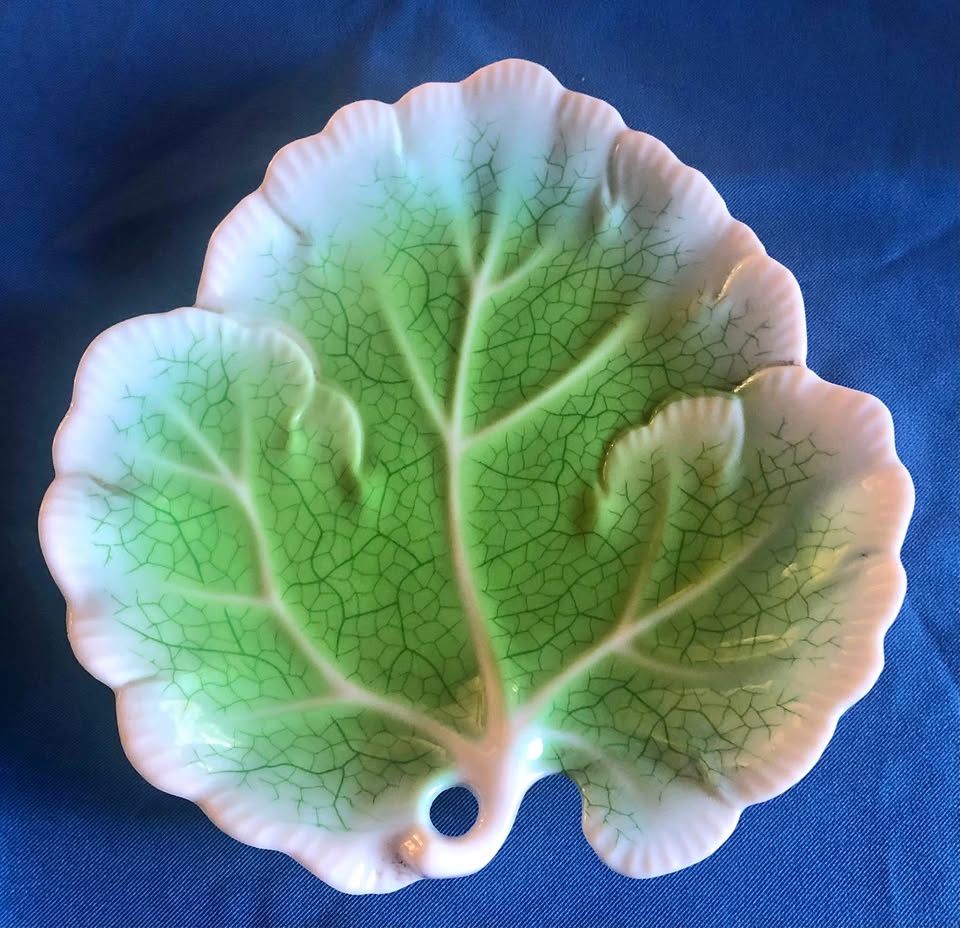 Vintage Green Leaf Dish