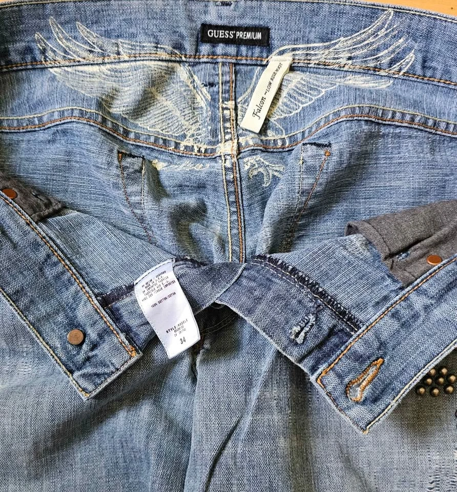 Vintage GUESS Premium "Falcon" Studded Bootcut Jeans W34 - photo 3