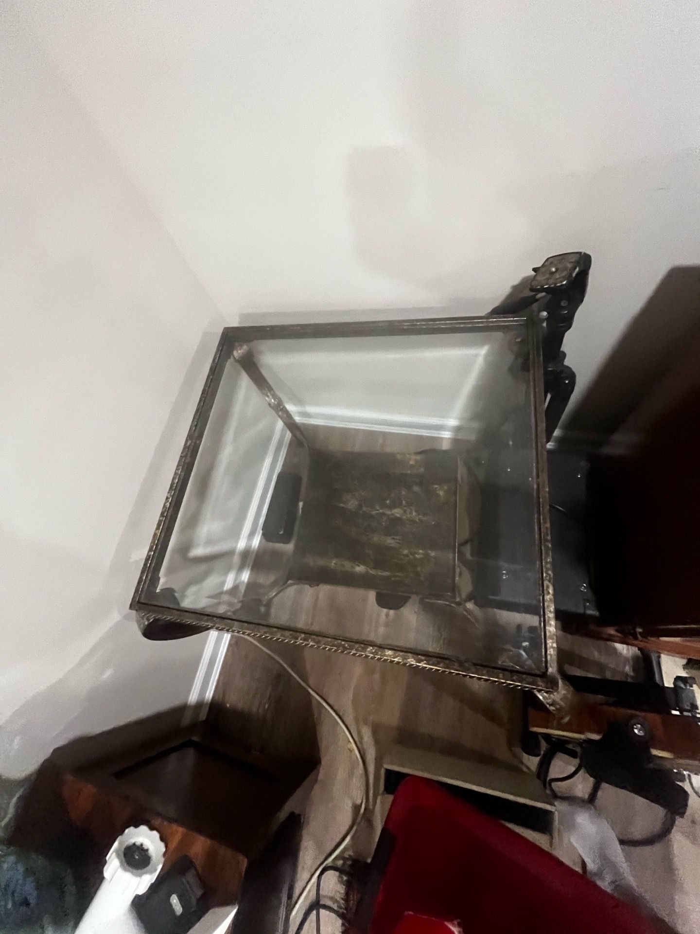 Glass and metal coffee table - photo 2