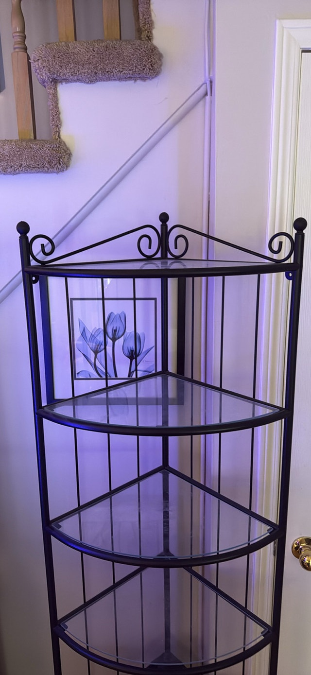 IKEA RÖNNSKÄR Corner Shelf – Black Metal & Glass - photo 2