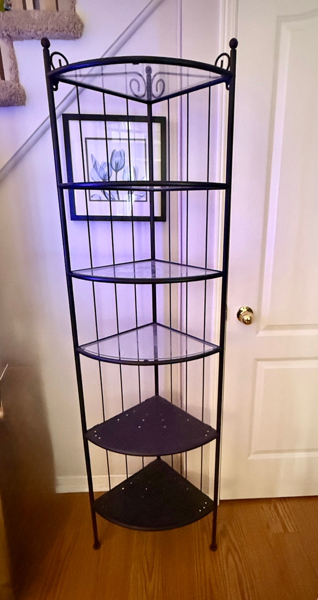 IKEA RÖNNSKÄR Corner Shelf – Black Metal & Glass - photo 4