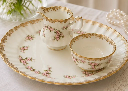 Vintage 1960's Royal Albert Dimity Rose Bone China tea set - photo 4