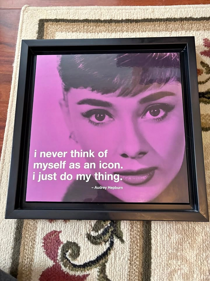 Audrey Hepburn Quote Purple Framed Picture 14x14