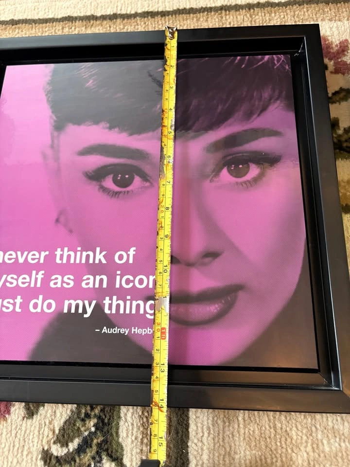 Audrey Hepburn Quote Purple Framed Picture 14x14 - photo 4
