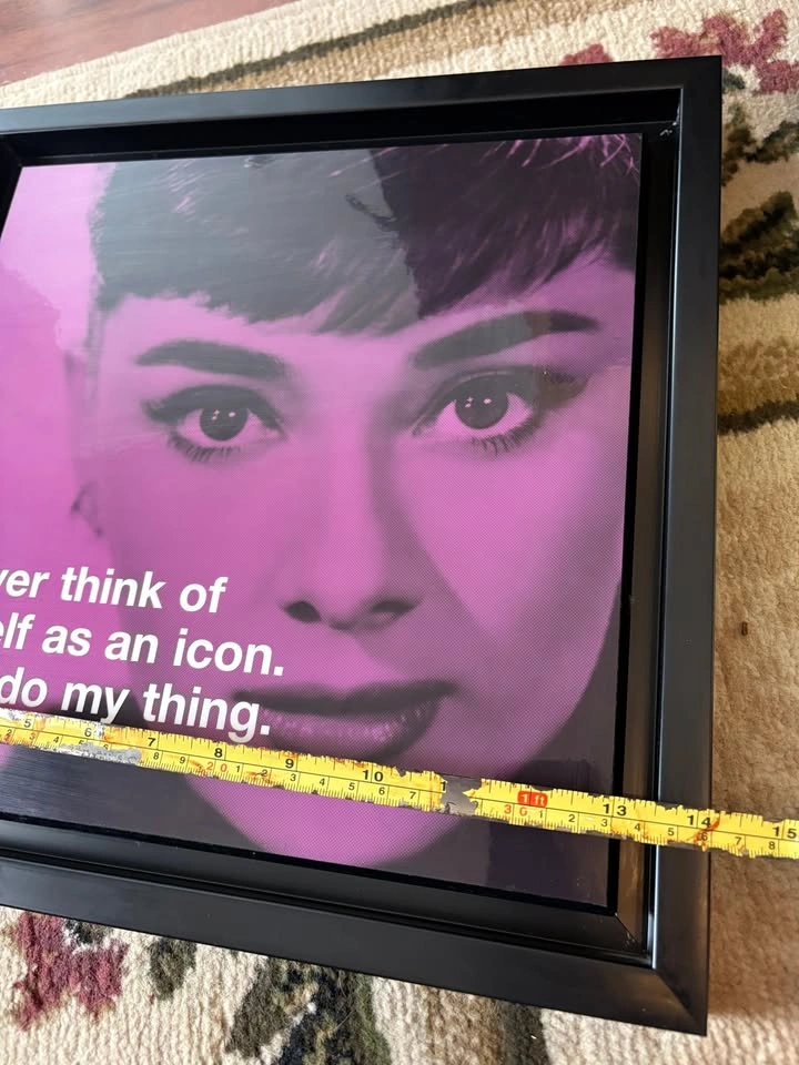 Audrey Hepburn Quote Purple Framed Picture 14x14 - photo 5