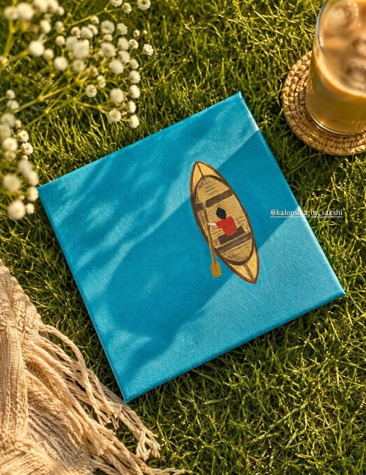 Hand-Painted Boat Canvas Art