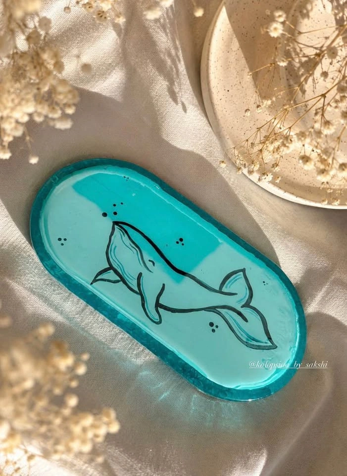 Handmade Whale Resin Trinket Tray - photo 3
