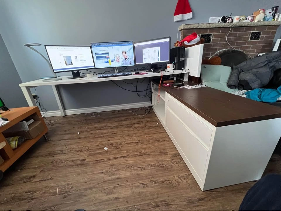 Office desk with cabinet