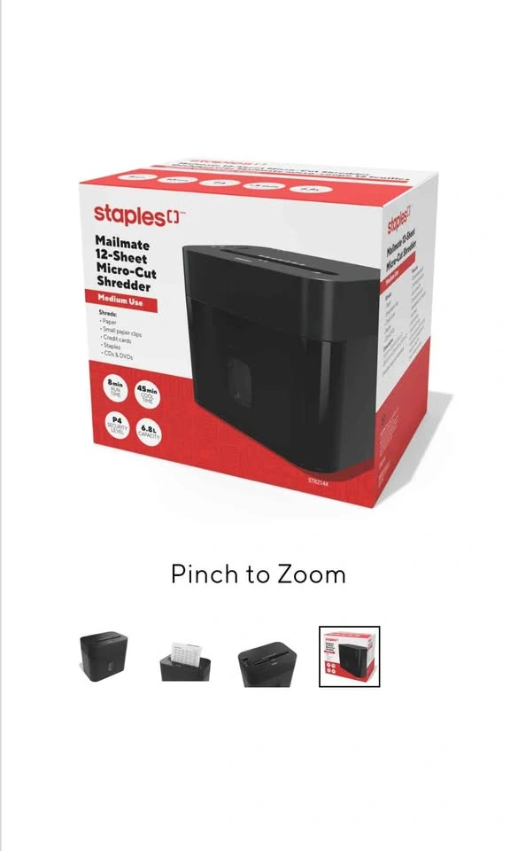 Staples Mailmate 12-Sheet Micro-Cut Shredder - photo 4
