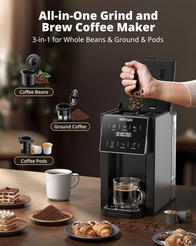 NEW Coffee Maker w/built-in Grinder Single Serve - photo 4
