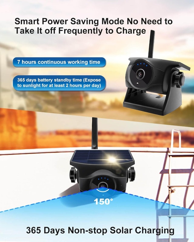 NEW Solar Magnetic Waterproof Rear/Front Night Vision Camera - photo 5
