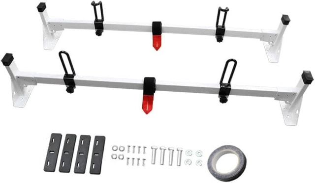 NEW Vantech Carbon Steel Double Pole 2-Bar Roof Ladder Rack