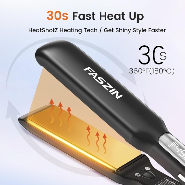 NEW Hair Straightener 1.65” Wide Titanium Flat Iron - photo 4